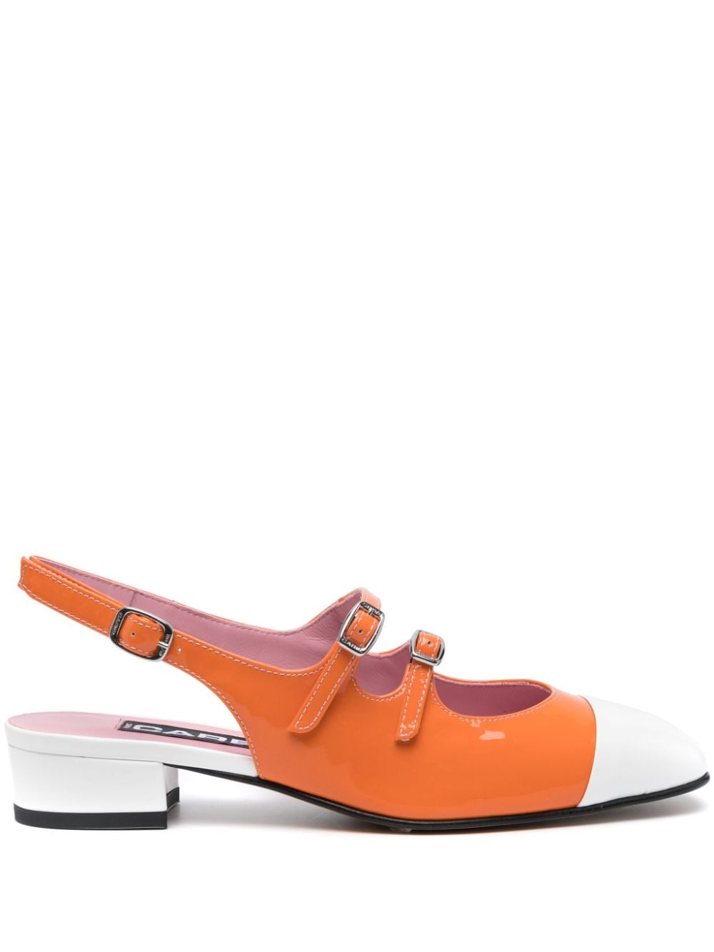ABRICOT2490ORANGEBLANC ABRICOT 페이던트 슬링백 발레 플랫